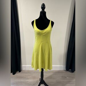 Neon green corset swing dress